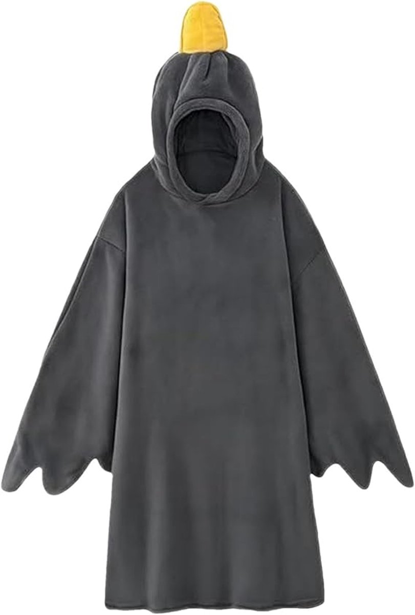 Leuke onesie met eendenmotief: een sweatshirt met capuchon in de stijl van een deken – ideaal om in te ontspannen, maar ook geschikt voor kamperen, reizen, lekker thuis loungen of feestjes (maat XL).