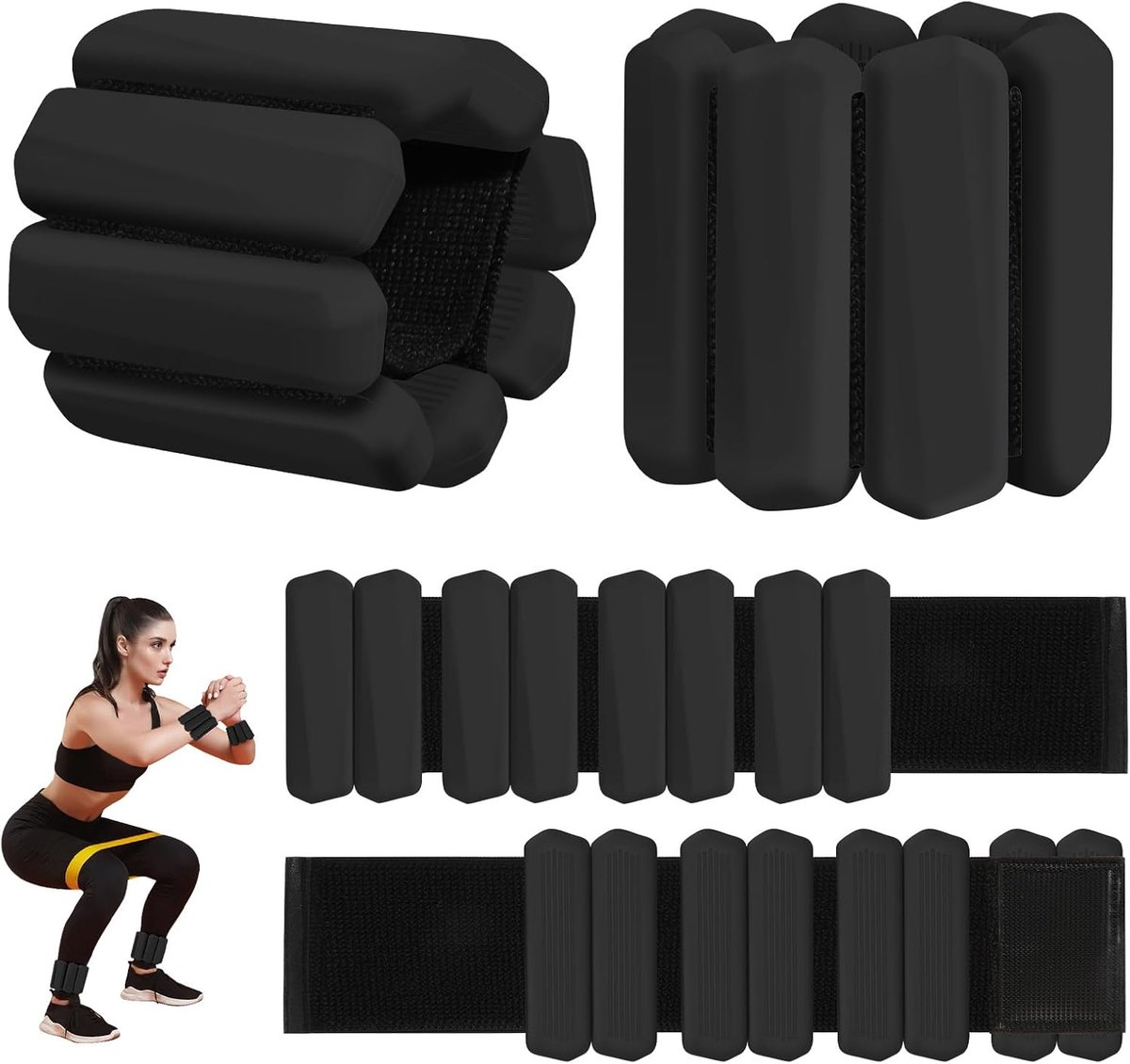 Polsgewichten, set van 2 (elk 1 lb), verstelbare pols- en enkelgewichten voor dames en heren, draagbare arm- en beengewichten set voor wandelen, yoga, zwemmen, cardio, aerobics, gym