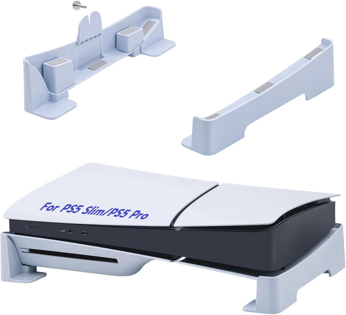 Slim/PS5 Pro horizontale standaard, basishouder, liggend voor PS5 Slim Disc & Digital Edition, stabiele anti-slip standaard, compatibel met Playstation 5 Pro Digital/UHD console