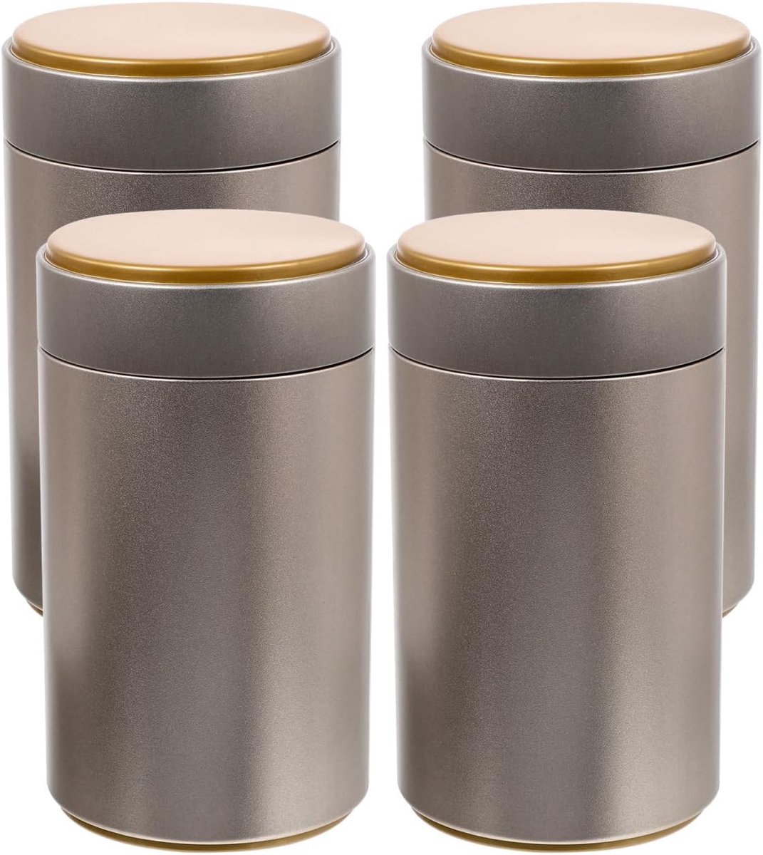 Dailygoods - Theedoos - Vintage metalen koffieblik - Luchtdicht deksel - Opberghouder - Lekvrij voor suiker en thee - 4 stuks