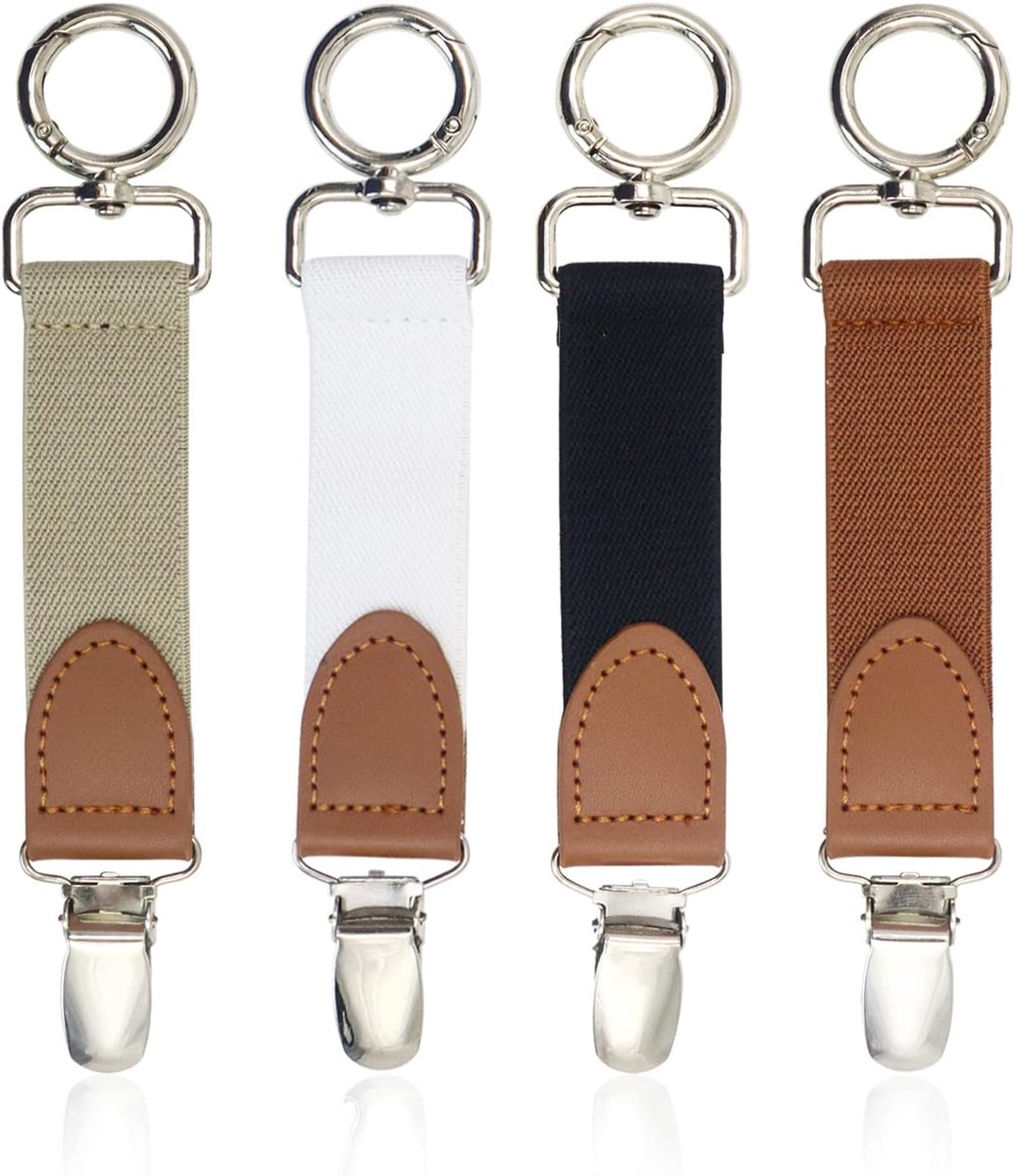 4 stuks hoedclips voor reizen op tas, elastische kapclips, hoedenhouder voor reizen handtas rugzak bagage, hoed attacher sjaal wanten clips met zware clips