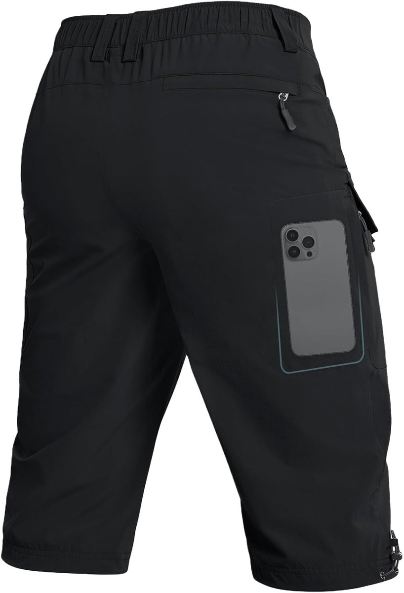 3/4 korte broek heren cargo-bermuda outdoor shorts heren 6 zakken lichte waterdichte cargobroek wandelbroek werkbroek mannen korte MTB outdoor sport zomer activewear shorts