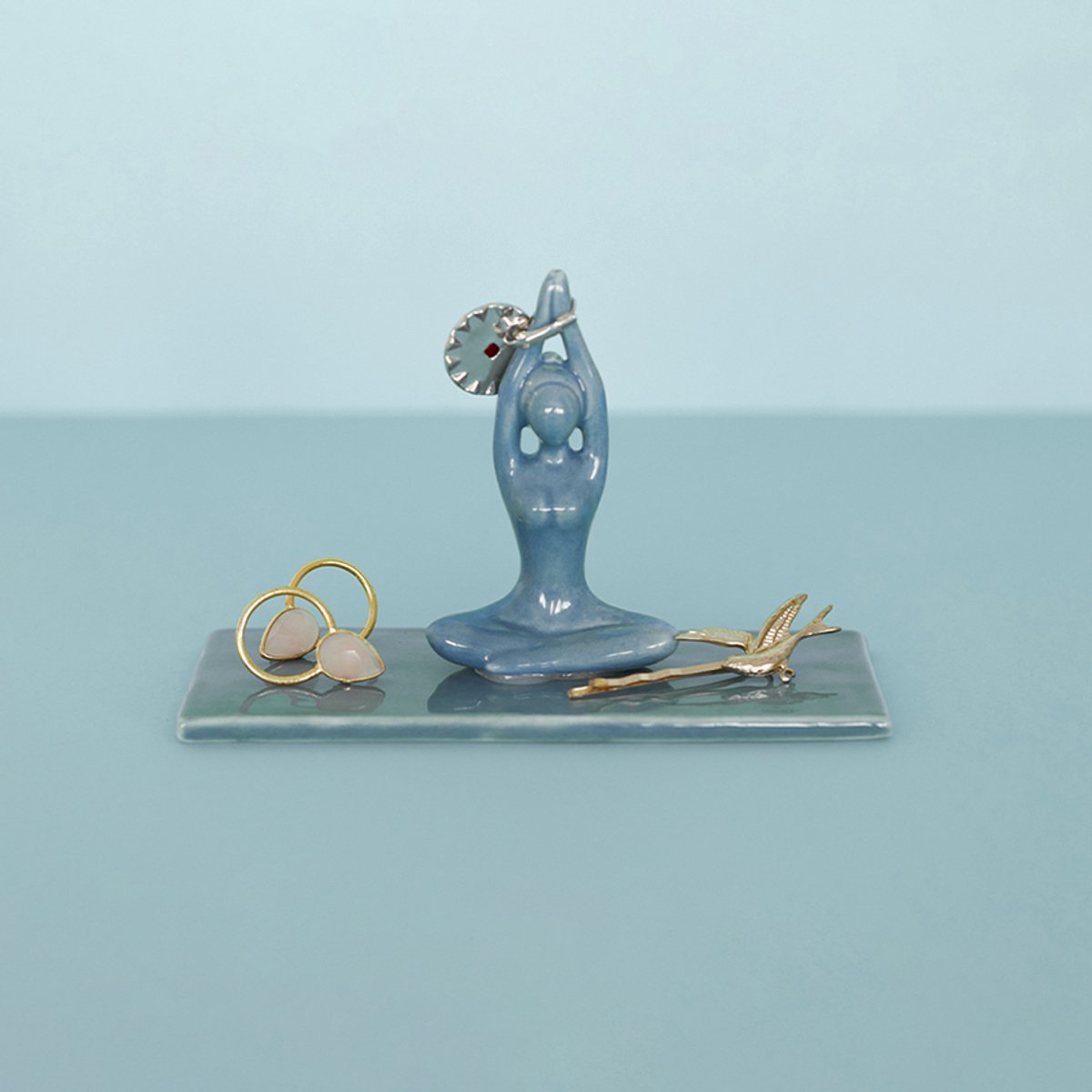 Ringhouder Asana Blauw Porselein 27683
