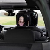 Yrda Verstelbare Autospiegel - Kinderspiegel Auto - Groothoekzicht - Breukvast - 26,5 x 19 cm - Zwart