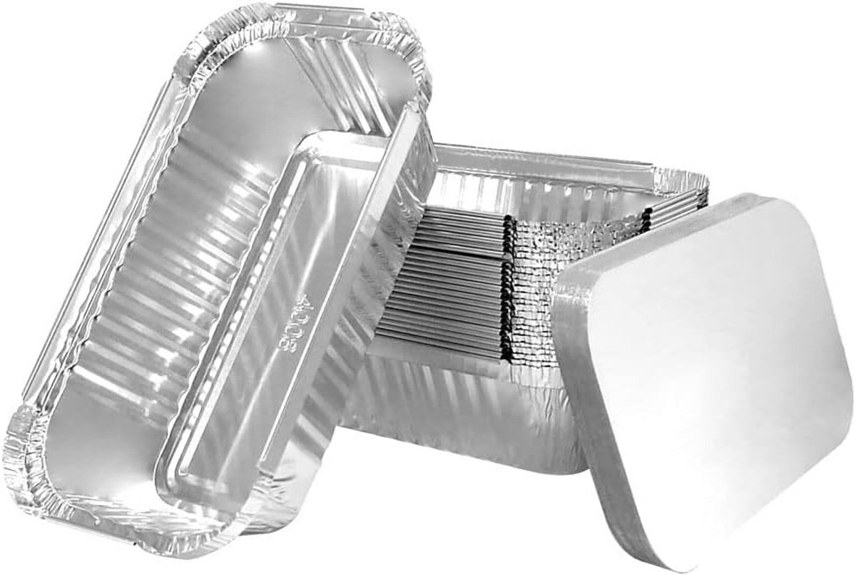 Wegwerpschalen van Aluminium met Deksel - Grijs - 650 ml - Voor Invriezen en Ovengebruik - Voor Koken en Bakken