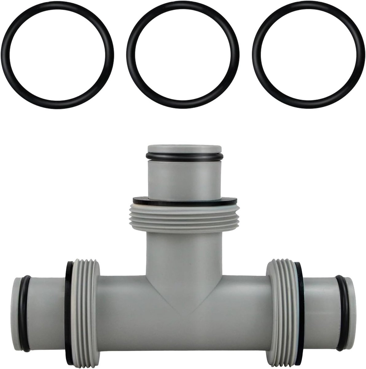Slangansluiting voor 38 mm Intex Bestway Coleman-slangen, 3-wegventiel, aansluitset zwembadslangen (T-stuk 3,5 inch)
