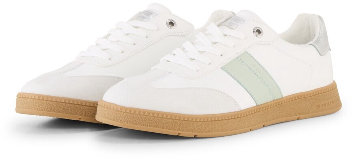 Tom Tailor - Sneakers met colourblocking - Maat 40 - white-mint