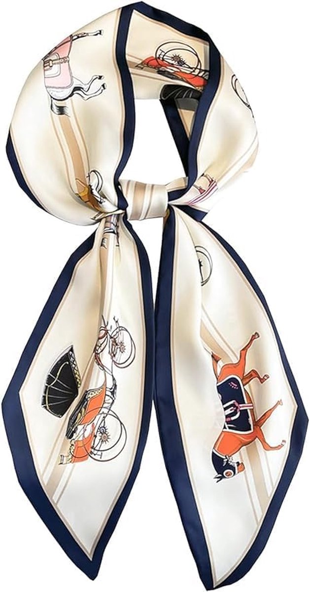 Sjaal zijden haarsjaal voor dames, Neksjaals, Bandana, Satijnen sjaal hoofddoek, lintsjaal voor handtas, handtas-accessoires, 100% Polyester