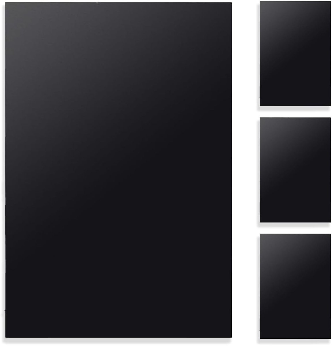 Kunststofplaten, 30 x 20 x 0,3 cm Gladde oppervlakte abs kunststofplaat, 4 stuks Snijbare kunststofplaat, kunststofplaat ABS platen, voor montage, kunst, weergave, zwart