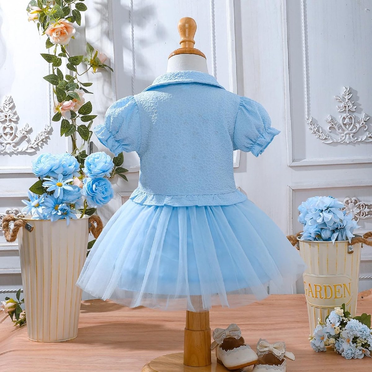 Meisjesjurk met Cardigan voor de Zomer - Mouwloze Tutu Jurk met Korte Mouwen en Rimpels voor Baby's