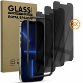 3 Stuks Privacy Screenprotector geschikt voor iPhone 13 / 13 pro / 14 / 16e / 17e - Met Uitlijn tool - Gehard Beschermglas - Tempered Glass Screen Cover
