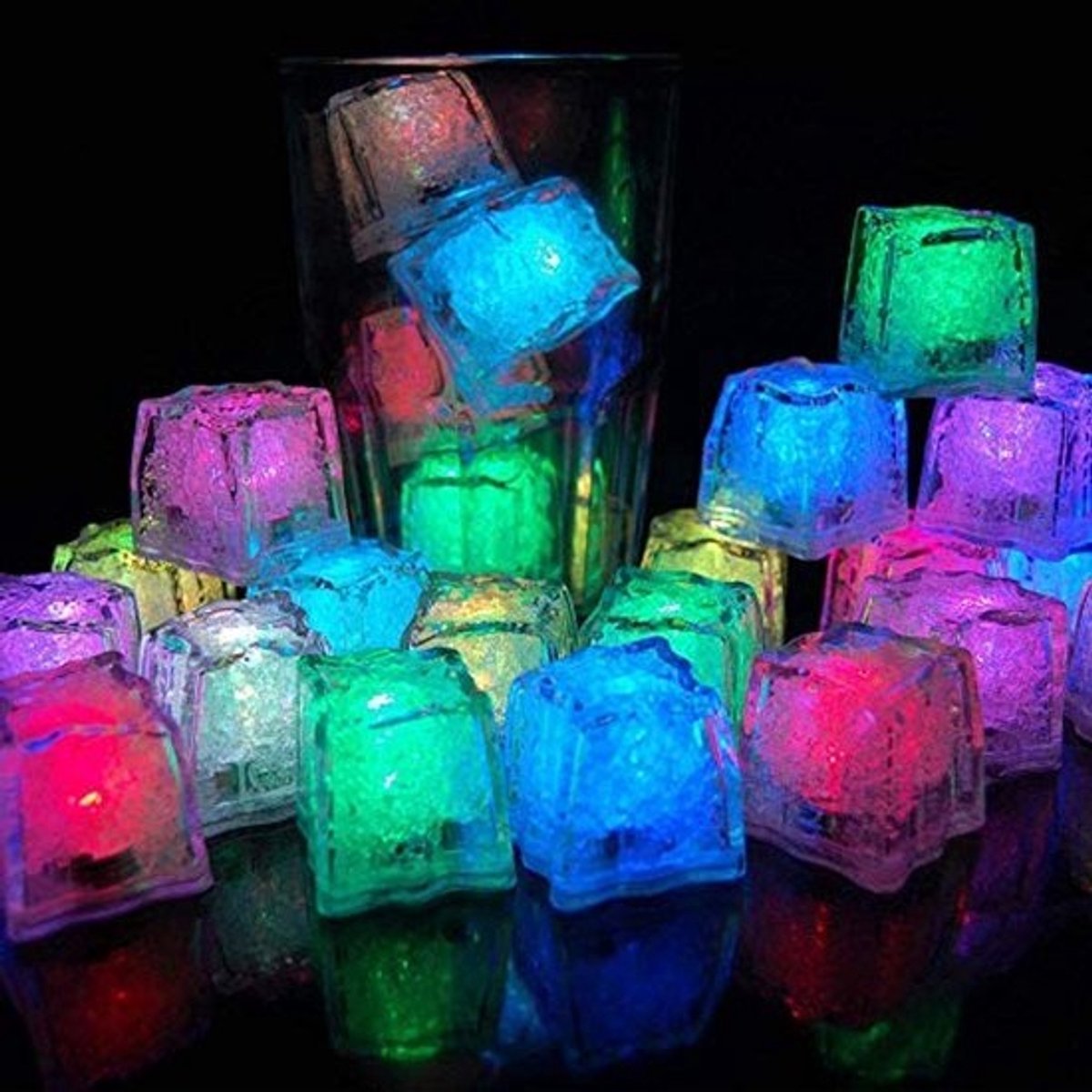 12 Stuks LED IJsblokjes voor Dranken - Kleurveranderende Light Up Ice Cubes voor Feestjes en Decoratie