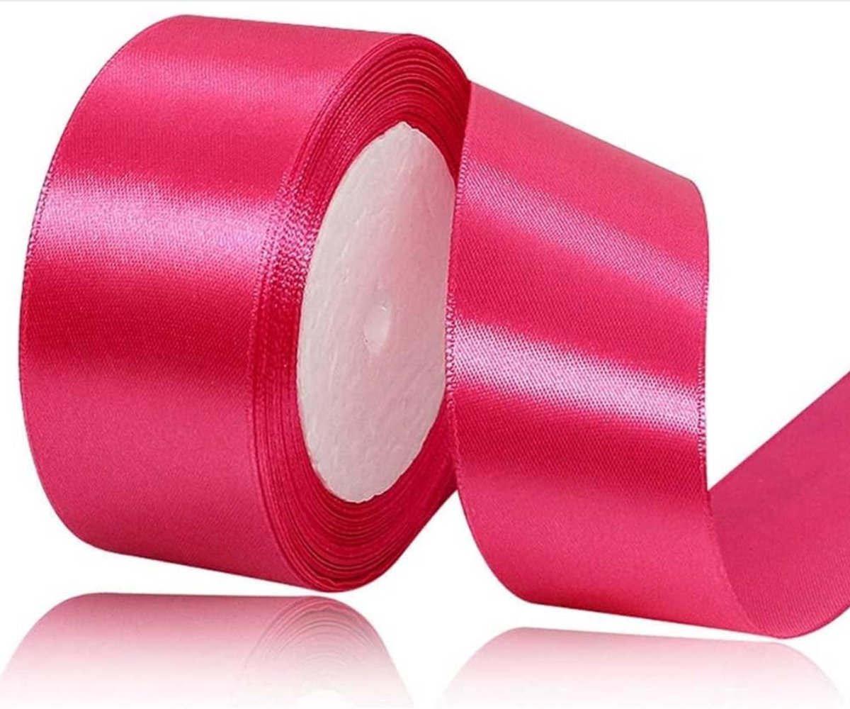 Rozerood, 40 mm breed, 23 meter satijnen linten, rozerood, stoffen lint, kunsthandwerk, bruiloftsdecoratie, Kerstmis, haarbogen, boeketten, verjaardag en geschenkverpakking