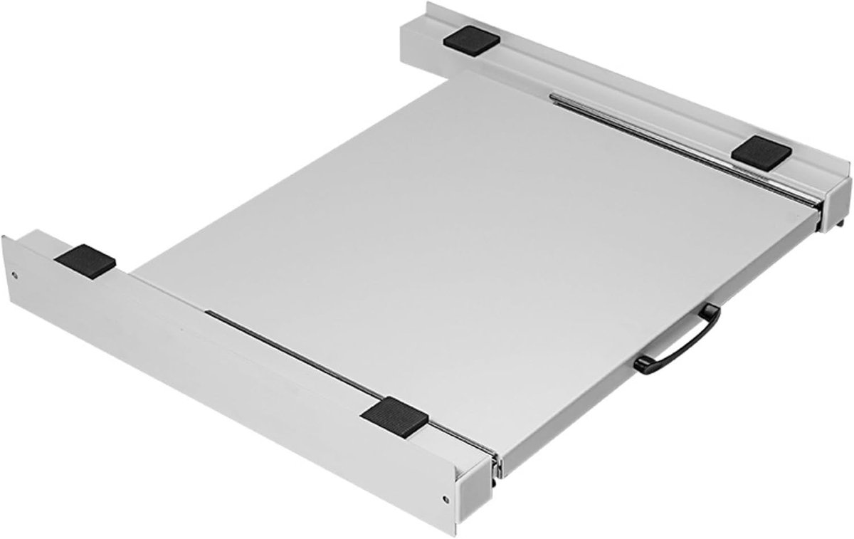 Verbindingsframe Droger Wasmachine - Afstandhouder wasdroger - Verbindingsframe met waslijn - Uittrekbare handdoekhouder - Tussenbouwframe - Universeel (Wit - werkblad)