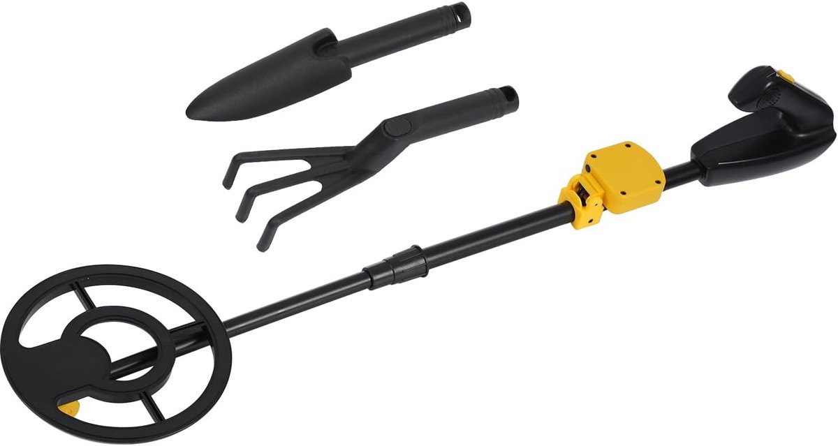 Metaaldetector voor kinderen, instelbare metaaldetector voor kinderen, met all-metalen modus, waterdichte zoekspoel en ergonomische handgreep voor strand, tuin en outdoor-avonturen (geel)