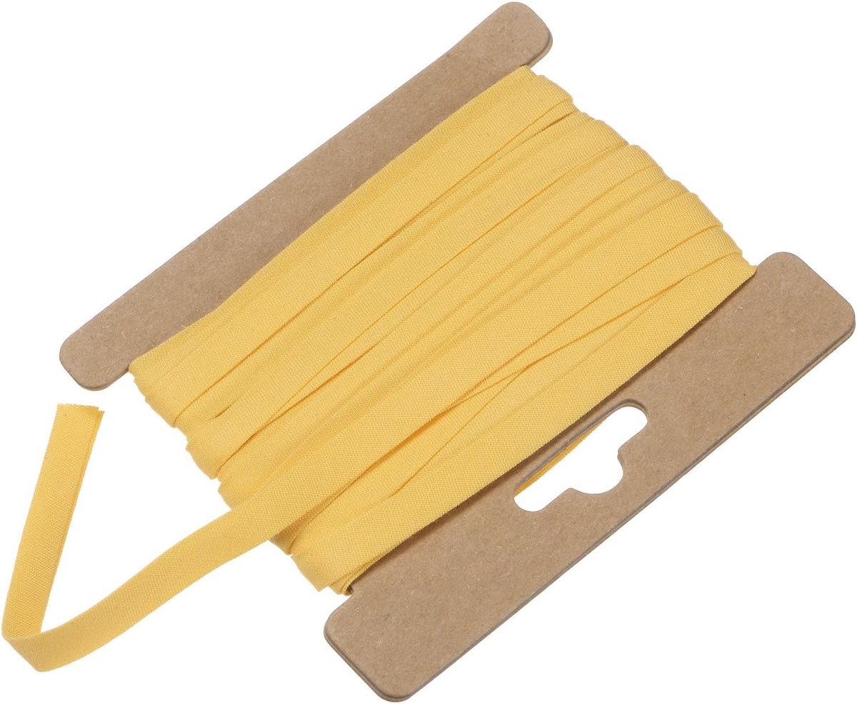 Biaisband 1/4 inch 6 meter katoen bulk voor naaien/zomen/binden/quilten/do-it-yourself handwerk [lichtgeel]