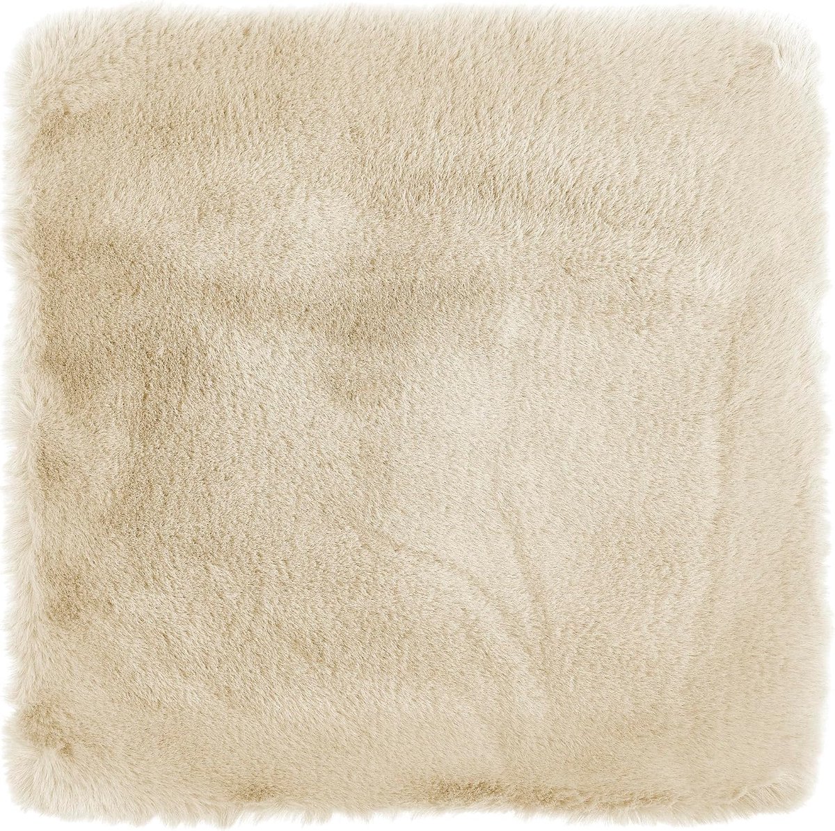 -LUXOR- living Coste Zitkussen van kunstbont, stoelkussen als decoratie, woonkamer of stoelkussen, gezellig zitkussen, stoel, sierkussen, 40 x 40 cm, vierkant, beige, set van 4