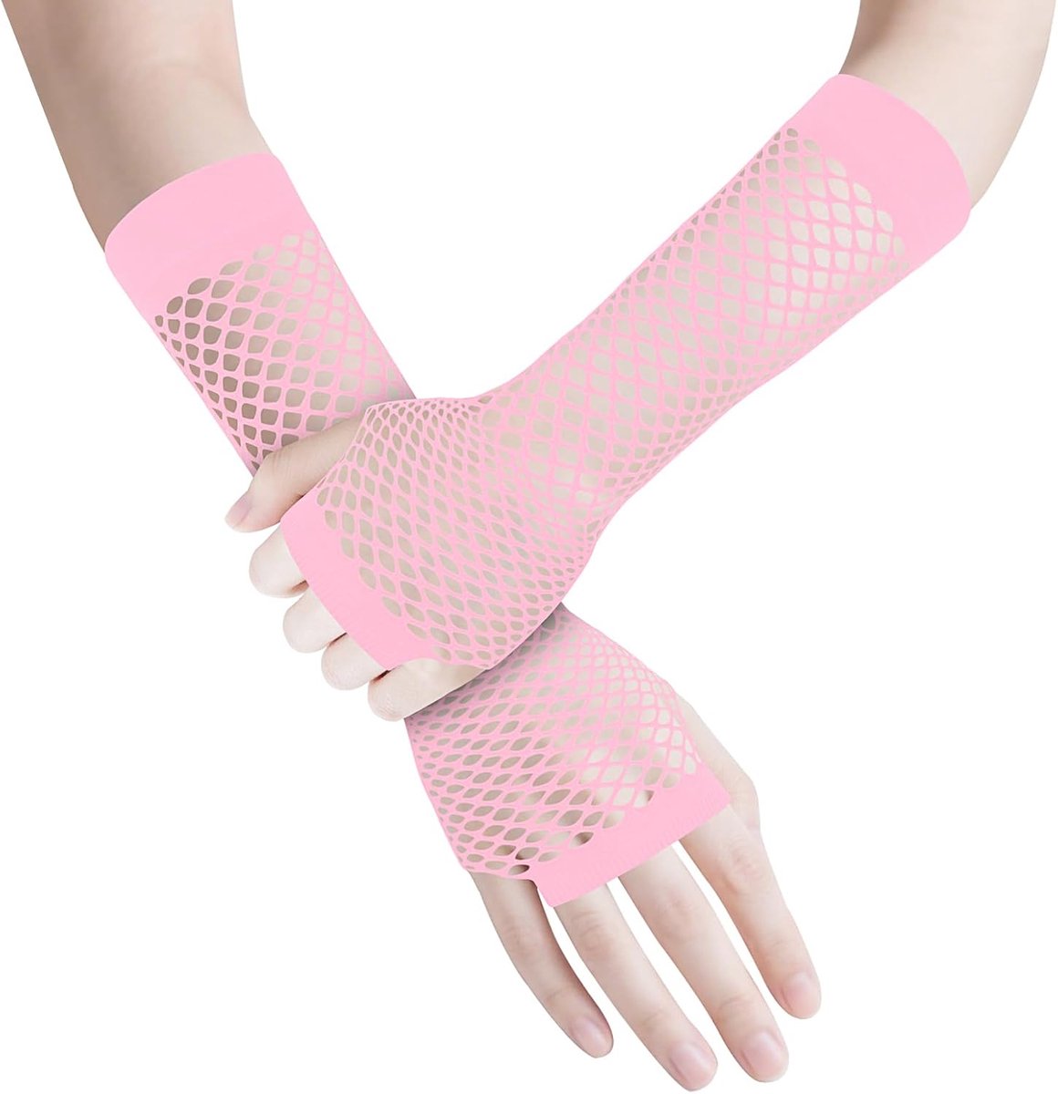 Handschoenen, vingerloze mesh-handschoenen, rekbare mesh operahandschoenen voor jaren 80-feest, cosplay, kostuumaccessoires