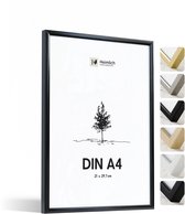 Heimlich Fotolijst A4 (21x29,7 cm) - Metaal Zwart - Staand en Wandhangend - Onbreekbaar Kunststof Glas