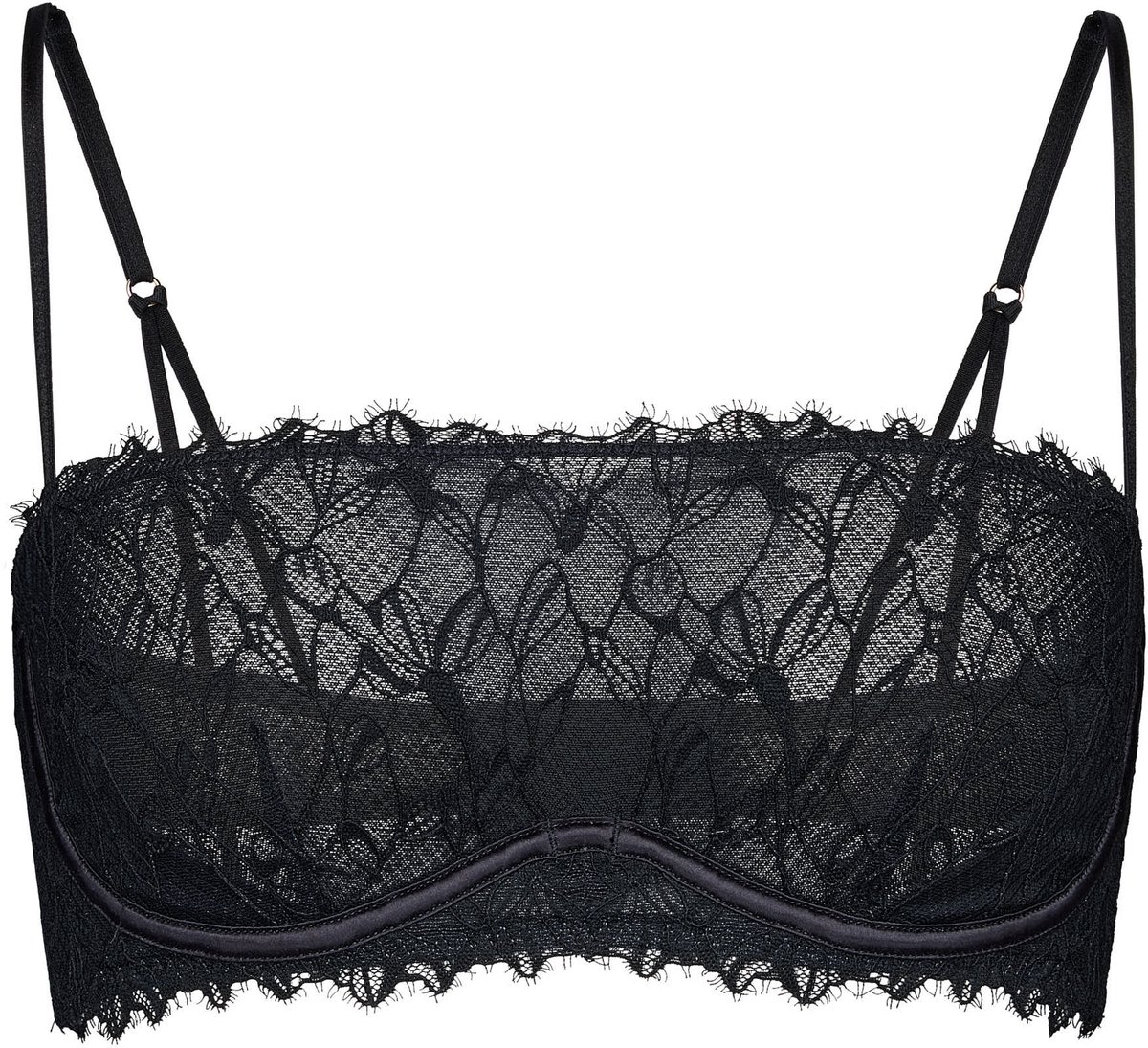 ESOTIQ Cmon - Bralette - Zwart - Met beugels - Decoratieve bandjes