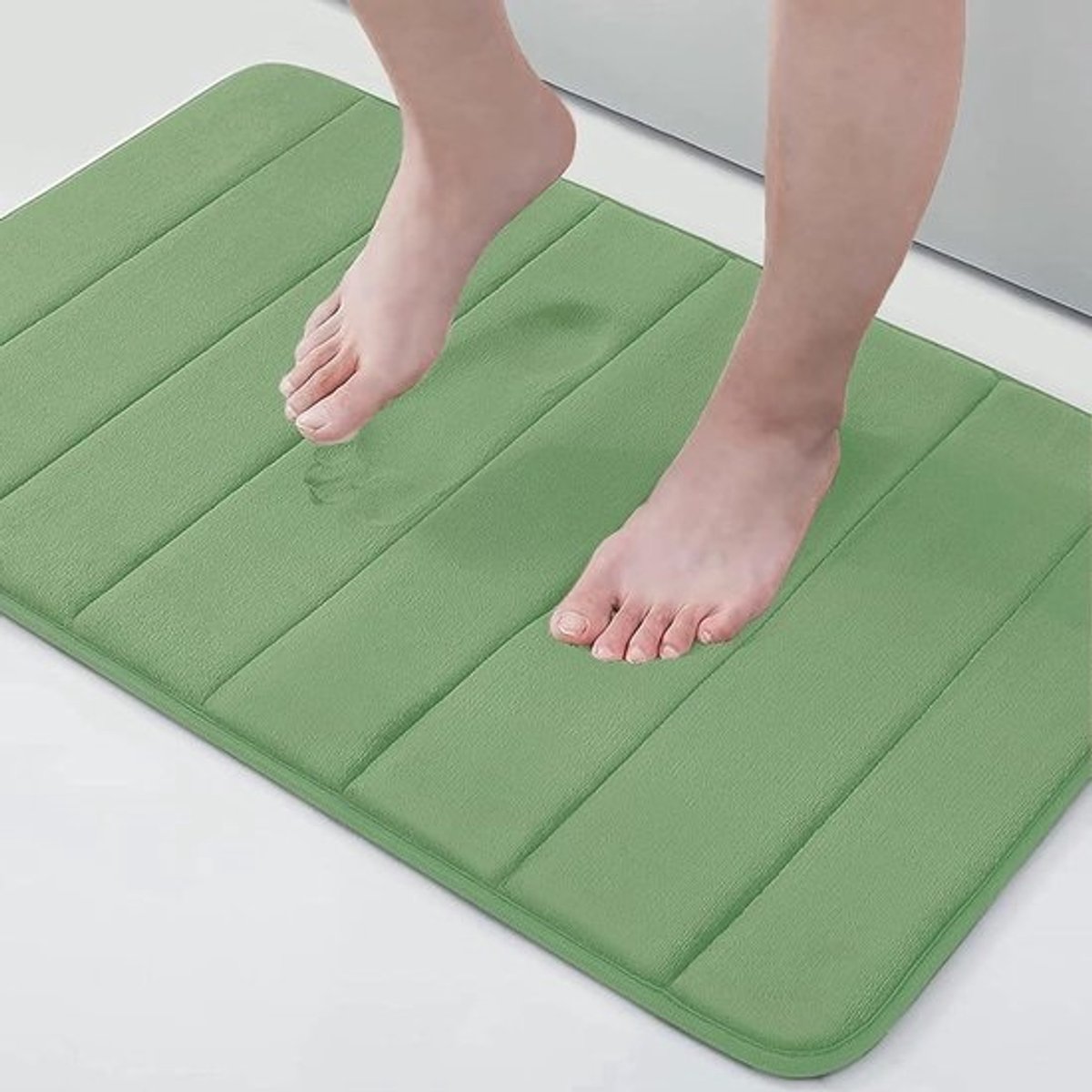 Badmat van traagschuim - Absorberend, Antislip, Wasbaar - 40 x 60 cm - Groen
