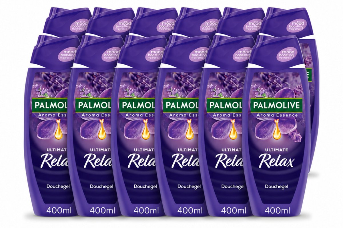 12 x Palmolive - Aroma Essences Ultimate Relax - Douchegel - Ontspannende Geur - 400 ml - Voordeelverpakking - 12 stuks