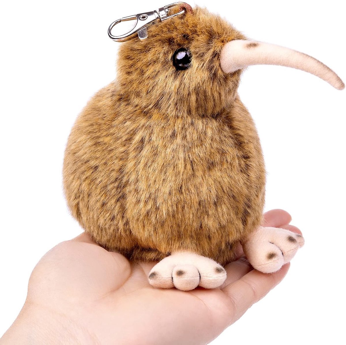 Heart Kiwi Vogel Pluche Realistisch Pluche Dier Schattige Zachte en Leuke Geschenken Kiwi Vogel Pluche voor Kinderen Jongens en Meisjes Pluche Speelgoed voor Kinderen Bruin 12 cm / 4 inch