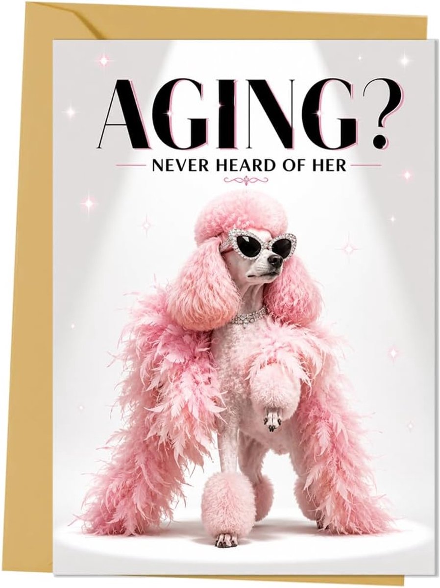 Verjaardagskaarten voor vrouwen, verjaardagskaart voor oma, mama, gelukkige verjaardagscadeaus voor beste vriendin, poedelelement