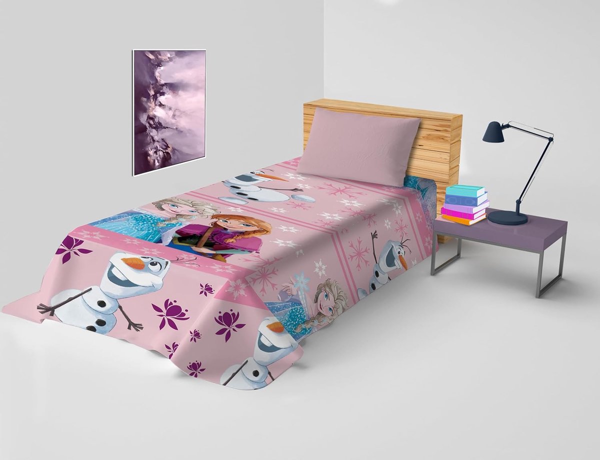 Hermet IJslentedagdeken voor eenpersoonsbed, 170 x 270 cm, 100% katoen, Disney