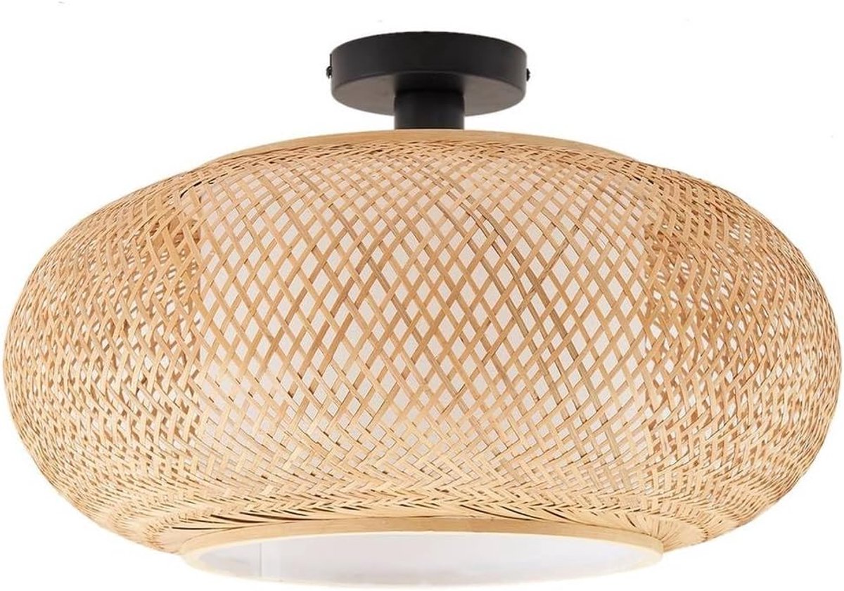 Plafondlamp Romaine (landhuis, vintage rustiek) (1 lamp E27) - houten plafondlamp lamp woonkamerlamp