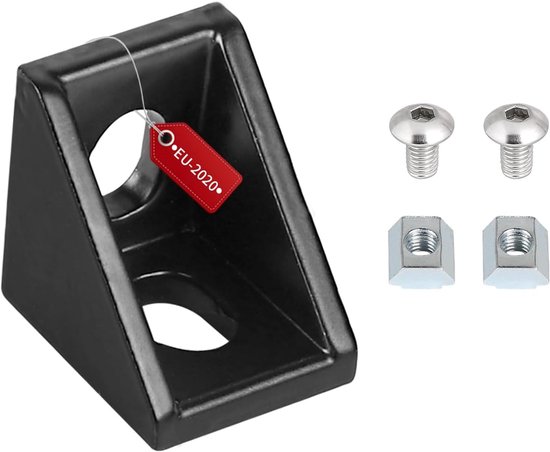 40 stuks bevestigingsmateriaal hoek 20 x 20 aluminium profiel accessoires, groef 6 aluminium hoek, aluminium profiel verbinders, hoekverbinders, wandhouder, 90 graden hoek rooster voor 2020 — afbeelding 2
