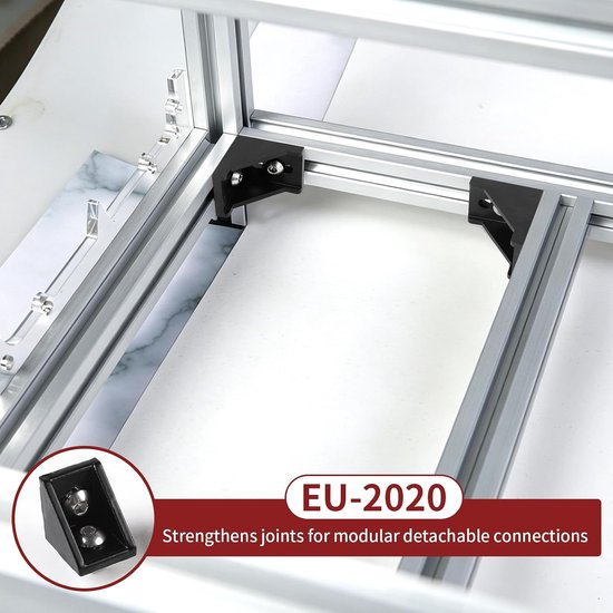 40 stuks bevestigingsmateriaal hoek 20 x 20 aluminium profiel accessoires, groef 6 aluminium hoek, aluminium profiel verbinders, hoekverbinders, wandhouder, 90 graden hoek rooster voor 2020 — afbeelding 4