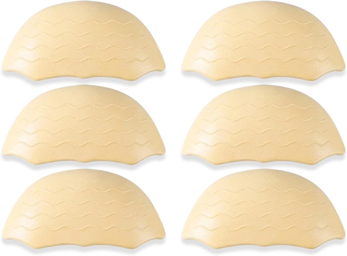 6 paar schoenvullers voor te grote schoenen, zachte teenvuller, schoenverkleiner, beige, teenkussens voor schoenvermindering voor sneakers en pumps, geschikt voor maat 37-38