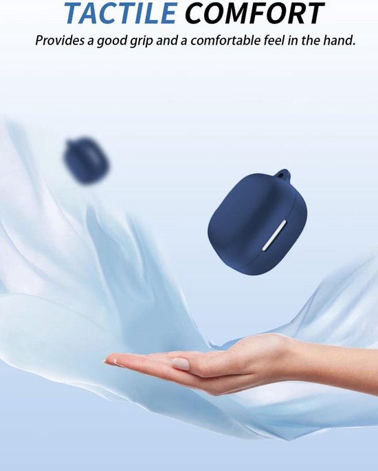 Hoes voor Anker, Soundcore P31i oordopjes, zachte siliconen beschermhoes, compatibel met Anker Soundcore P31i, met omhangband, stofdicht, stootvast en duurzaam, blauw — afbeelding 4