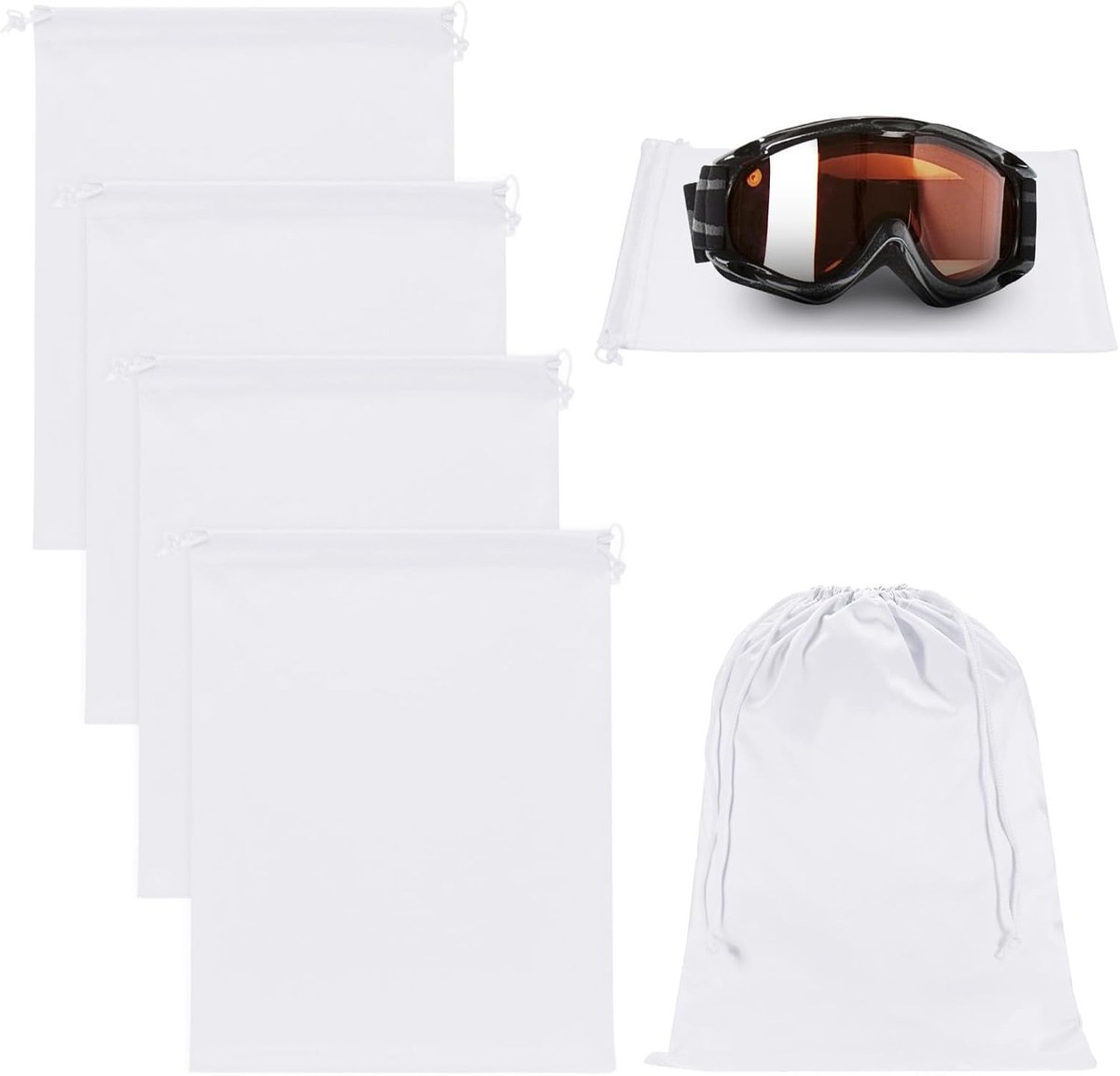 Ski Goggle Bag, Zachte Microfiber Pouch Bags Case met Trekkoord voor Sneeuw Goggles/Camera Lenses/Zonnebril