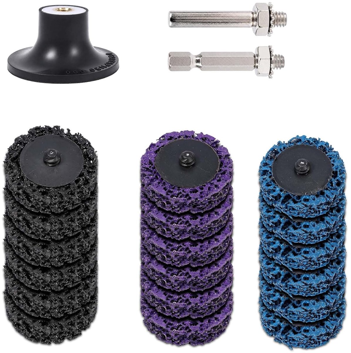 18 stuks slijpschijven 50 mm voor boren en mini-slijpmachine, duurzaam nylon, 5 cm, roestverwijdering, lak, slijpen, polijsten, voor metaal en staal