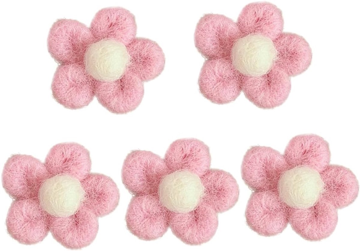 Broches, bloemenvormige borstspelden voor kleding en tassen, roze, kinderbroche, creatief en eenvoudig voor knutselen en dagelijkse decoratie