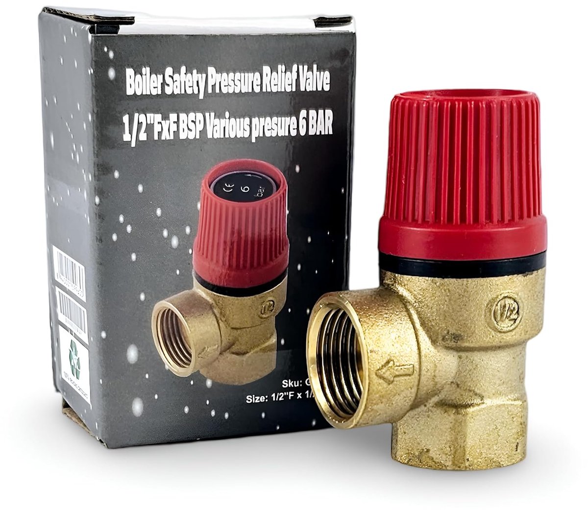 Veiligheid drukontlasting ventiel 1/2' FXF BSP Presure 6 bar