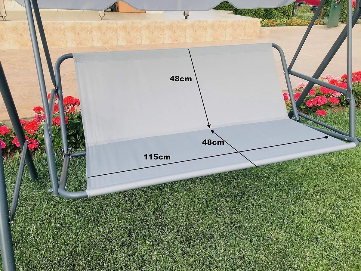 Schommelstoelhoes, tuinschommel stoelhoes hangmat stoel tuinmeubelen schommel stoel buiten tuinstoelhoezen bankhoes (115 cm x 48 cm x 48 cm, grijs)