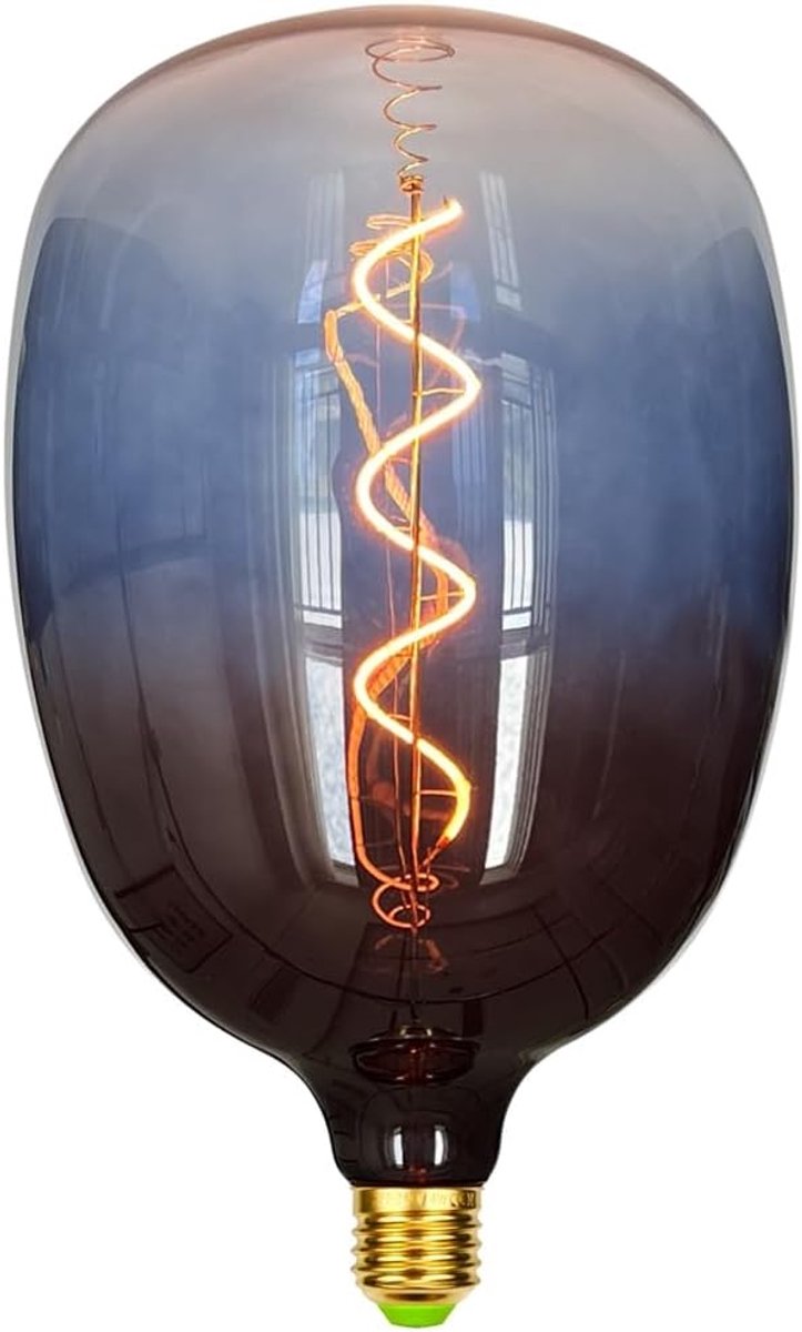 Gloeilampen T180 4W Dimbare Spiraal Filament Edison Bulb 220-240V E27 Decoratieve Gloeilamp Gradient Series (Blauw)