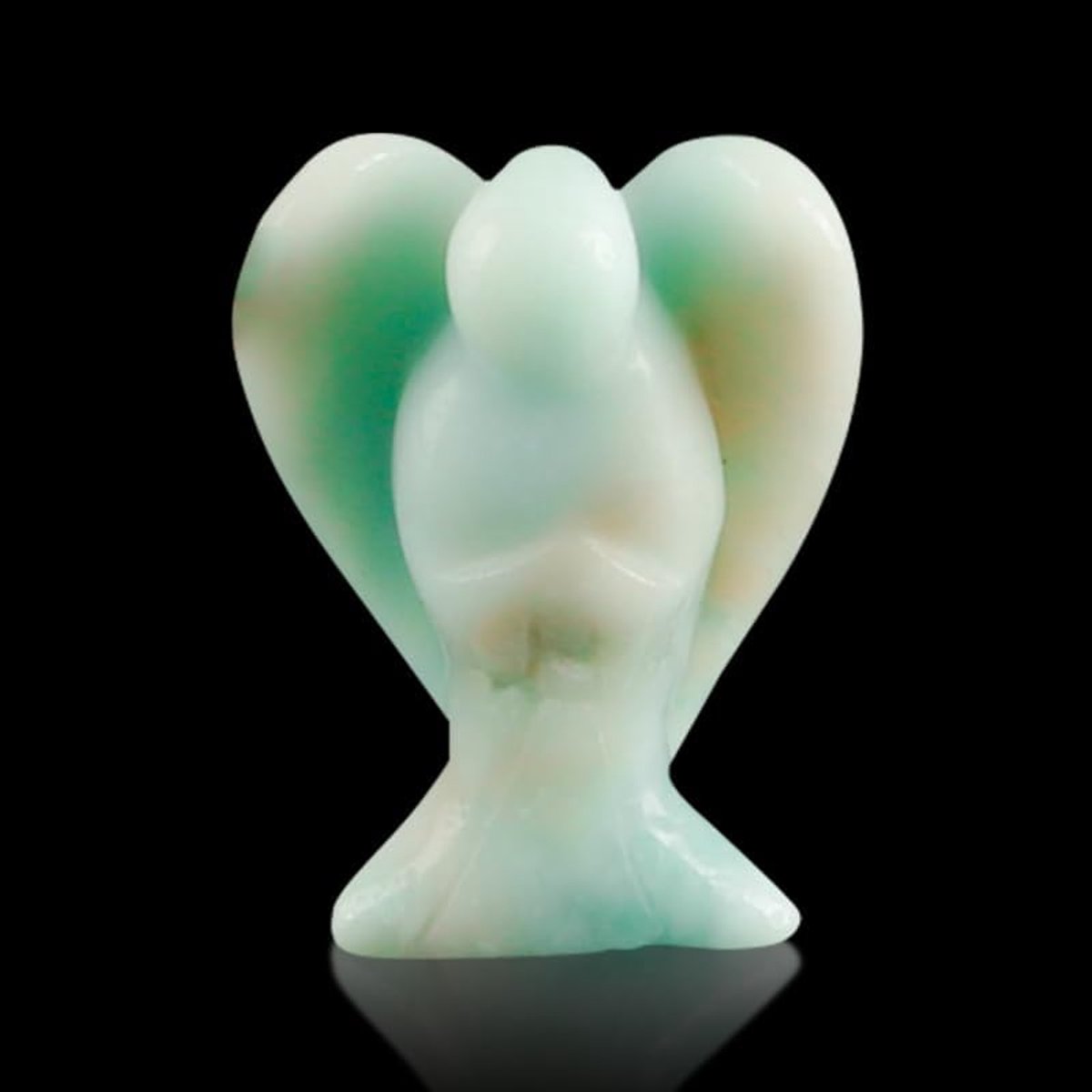 1.5in Beschermengel Cadeau Amethist Engel Figuur Genezende Kristal Edelstenen Gepolijste Stenen Beeld Reiki Engel Beschermengel Figuur (Lichtgroen)