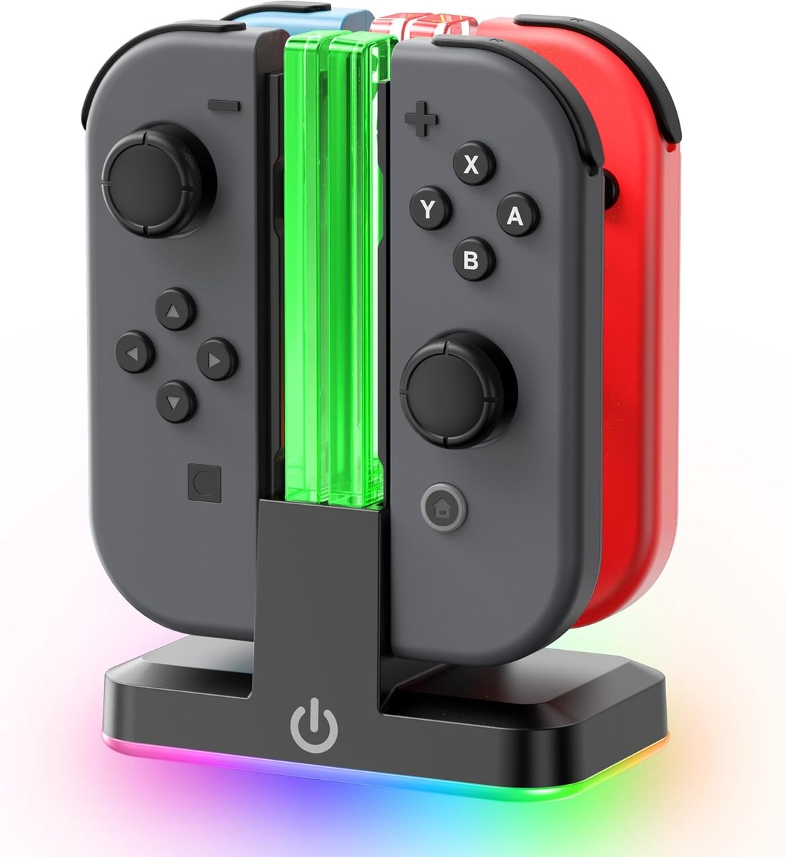 Controller laadstation, laadstation met 9 RGB-licht, 2,5 stuks oplader voor 4 Nintendo Joy, Nintendo OLED Joy oplader, switch-accessoires