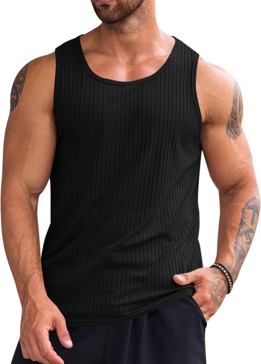 Tanktop voor heren, fitness, spiershirt, gym, okselshirts, workout, tankshirt, bodybuilding, mouwloos shirt, sport, onderhemden
