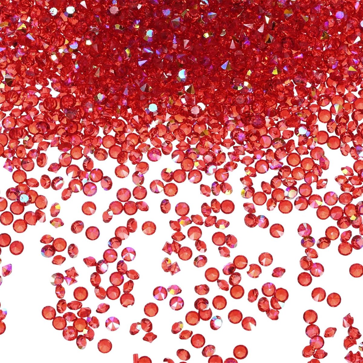 3600-Pack Acryl Diamanten, 0,12 Inch/3mm Bruiloft Tafel Scatter Confetti Kristallen voor Vaas Fillers/Art Craft, Acryl Diamanten Edelstenen [Rode AB]