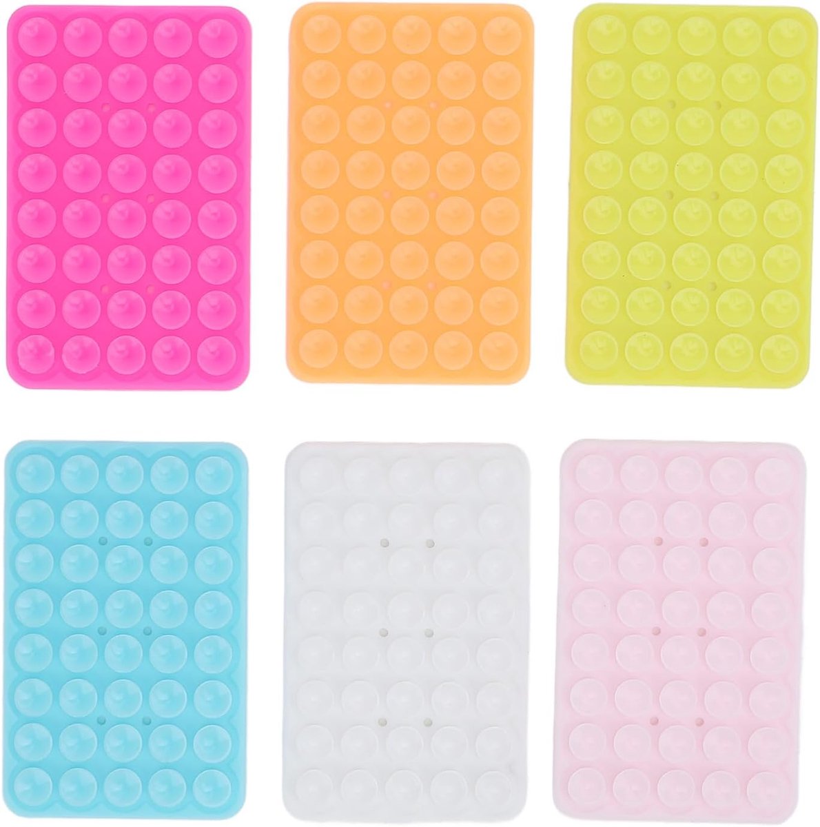 6PCS Siliconen Zuignap Telefoonhouder, Dubbelzijdig Antislip Zuignap Telefoonhouder, Handsfree Telefoonaccessoires Houder voor Spiegel, Douche en Raam, enz.