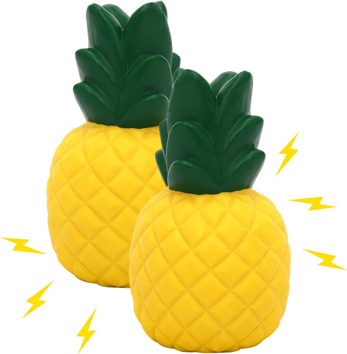 Piepend hondenspeelgoed, kauwspeelgoed, onverwoestbaar, rubber, interactief ananas-hondenspeelgoed voor puppy's en middelgrote maten