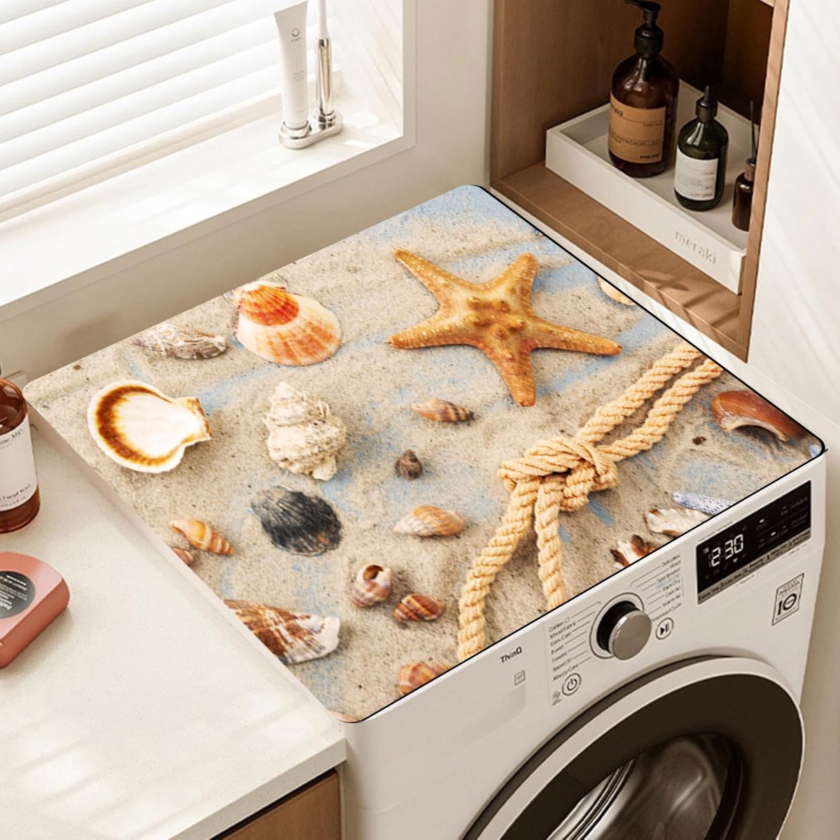 Wasmachine-oplaag 60x60cm, afdekking voor wasmachine, universele wasmachine-afdekking, wasmachine-oplaag zachte en uitknipbare, wasmachine-overtrek voor wasmachine droger