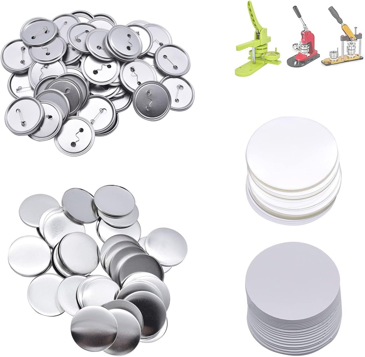 200-delig set DIY-pins Buttons Design EIN-badge, buttons zelf maken, buttonset met pin, voor knutsel- en handwerkactiviteiten (32 mm / 1,26 inch)