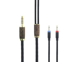 4,4 mm gebalanceerde kabel 6N OCC koper verzilverd koord walnoot hout shell compatibel met monolith M1060, M1060C, M565, M565, voor AudioQuest NightHawk hoofdtelefoon (2X 2,5 mm versie)