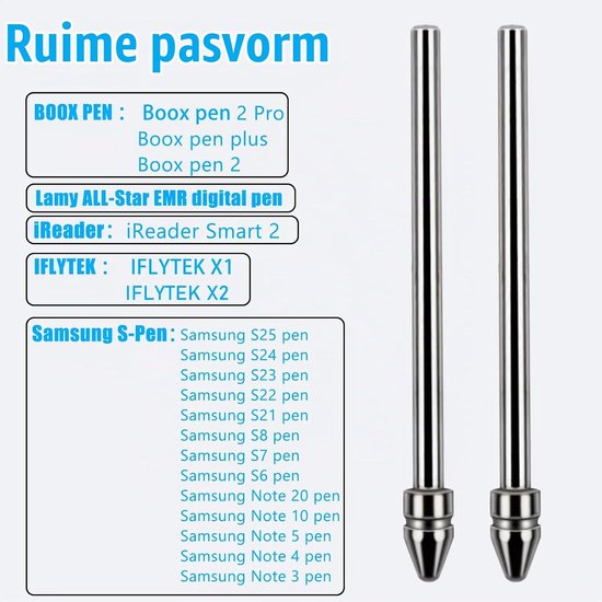 Pasvorm, geen versleten fijne titaniumlegering fijne potloodpunten compatibel met BOOX Pen 2 Pro, iReader, IFLYTEK, Lamy AL-Star digitale pen, vervangende balpen voor eReader digitale pen — afbeelding 4